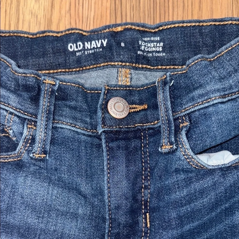 Old Navy Blue Skinny Jeans with Distressed Details